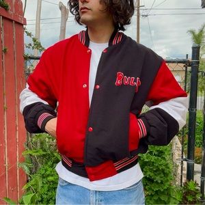 Vtg 90s Chicago Bulls Varsity Jacket